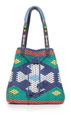 Tory Burch Large Woven Drawstring Tote