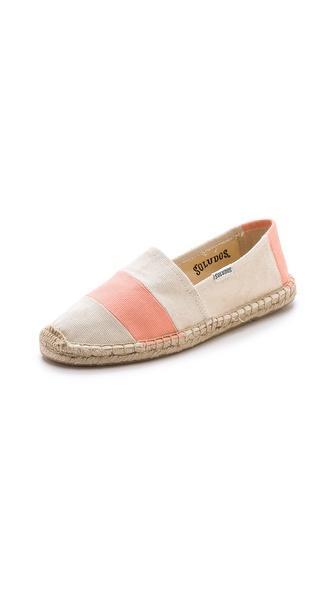 Soludos Barca Striped Espadrilles - Natural Peach