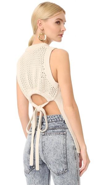 Tibi Tube Yarn Open Back Vest