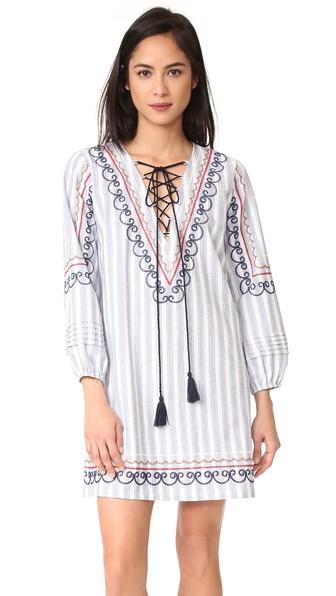 English Factory Multicolor Embroidered Smock Dress