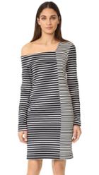 Edition10 One Shoulder Striped Dress