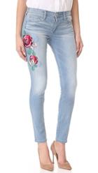 True Religion Halle Mid Rise Embroidered Skinny Jeans