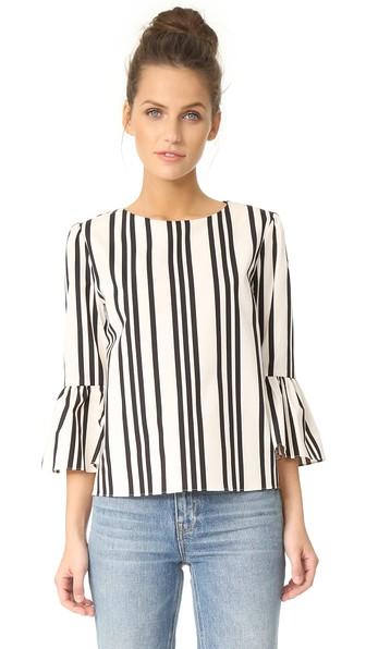 Alice Olivia Bernice Ruffle Sleeve Top