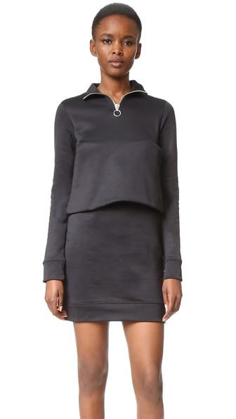 Marques Almeida Fleece Zip Up Dress With Overlay