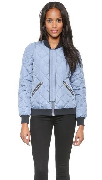 Rebecca Taylor Quilted Puffer Bomber - Moonstone