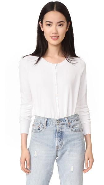 525 America Scalloped Edge Boyfriend Cardigan