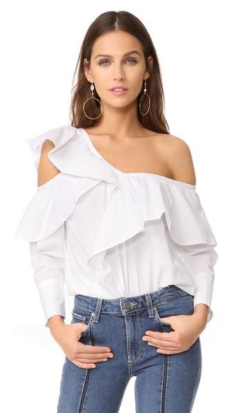 Clu Asymmetrical Top With Ruffle