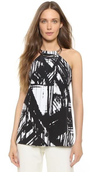 Kaufman Franco Abstract Print Top - Onyx/white