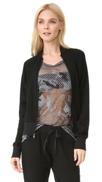 Terez Fishnet Back Bomber Jacket