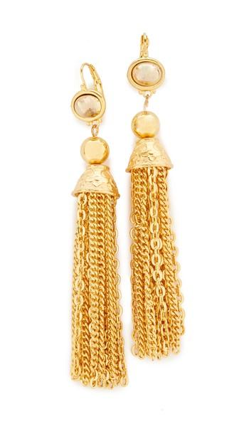 Kenneth Jay Lane Chain Tassel Earrings