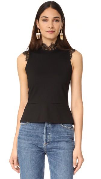 Amanda Uprichard Sleeveless Lace Mock Neck Top
