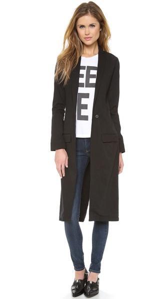 Thvm Behati Black Long Coat - Black