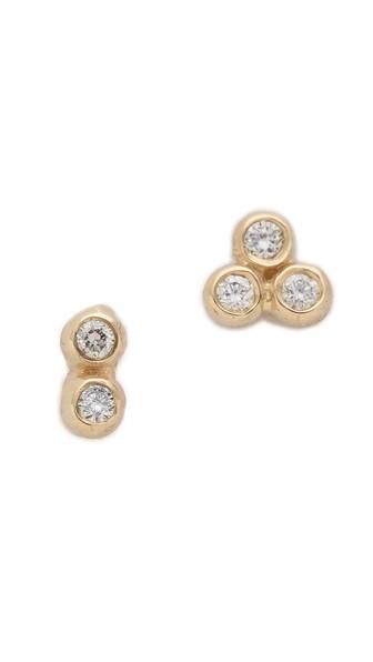 Blanca Monros Gomez Asymmetrical Seed Stud Earrings