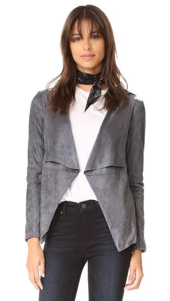 Cupcakes And Cashmere Ellis Drape Front Vegan Suede Jacket