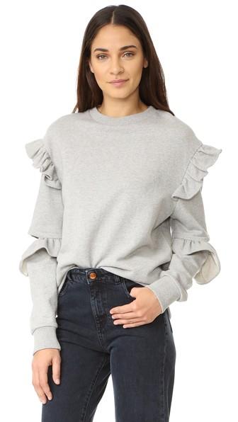 Sjyp Sleeve Slit Frill Sweatshirt