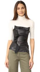 Marissa Webb Gloria Stretch Leather Strapless Top