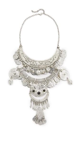 Raga Gypsy Coin Statement Necklace - Silver