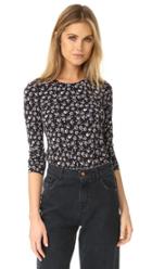 Rebecca Taylor Midnight Floral Long Sleeve Tee