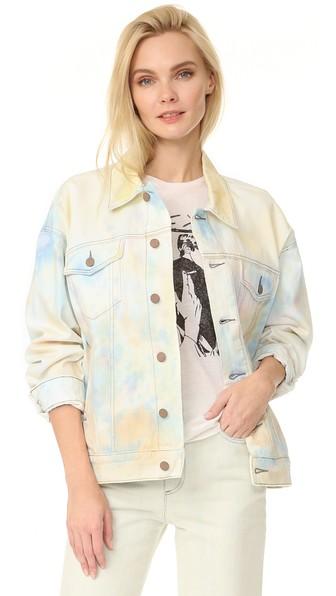 Free People Tie Dye Denim Trucker Jacket