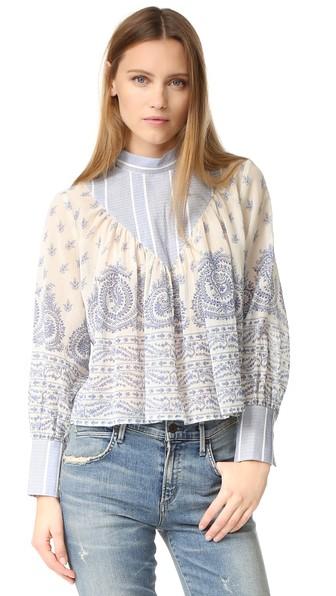 Sea Stripe Border Long Sleeve Top