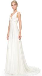 Theia Ruched Chiffon Gown