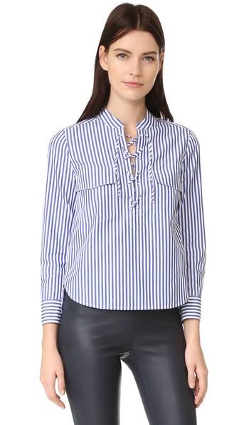 Veronica Beard Harper Lace Up Top