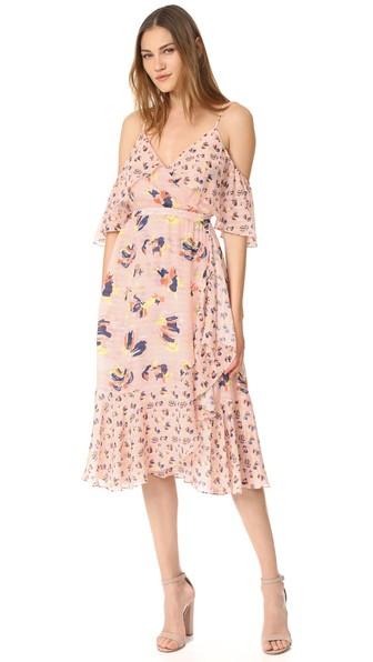 Tanya Taylor Textured Silk Abstract Floral Amylia Dress