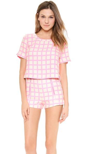 Joa Printed Top - Neon Pink