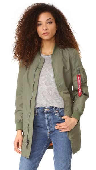 One By Alpha Industries Long Bomber Jacket