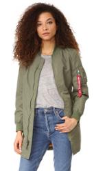 One By Alpha Industries Long Bomber Jacket