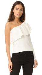 Milly One Shoulder Flounce Top