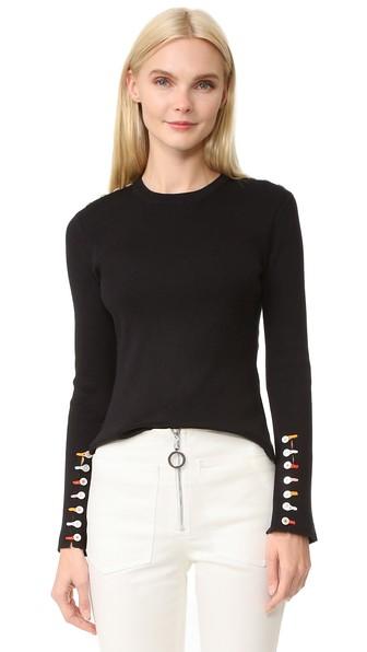 Edun Long Sleeve Fringe Sweater