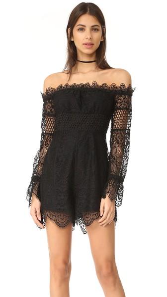 Kendall Kylie Off Shoulder Lace Romper