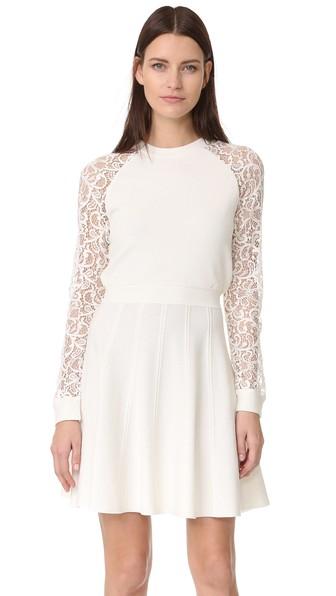 Alice Olivia Blake Lace Raglan Sleeve Dress