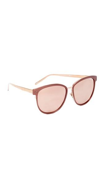 Linda Farrow Luxe Oversized Mirrored Sunglasses