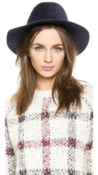 Hat Attack Velour Medium Brim Floppy Hat - Navy
