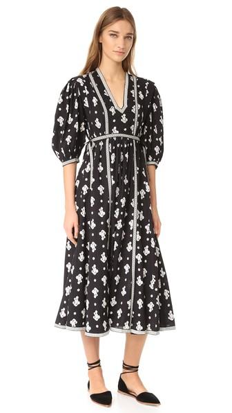 La Vie Rebecca Taylor Long Sleeve Blanche Fleur Dress