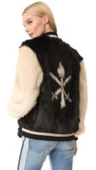 Opening Ceremony Faux Fur Varsity Jacket