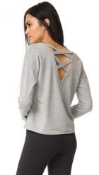 Splendid Varsity Active Lace Back Sweatshirt