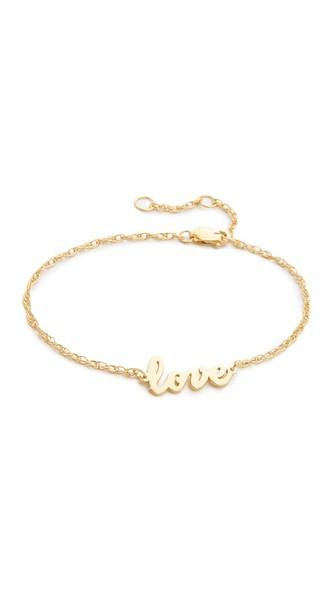 Jennifer Zeuner Jewelry Cursive Love Bracelet