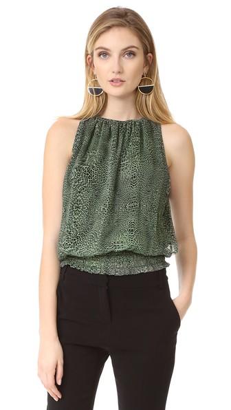 Ramy Brook Leopard Printed Sleeveless Lauren Blouse
