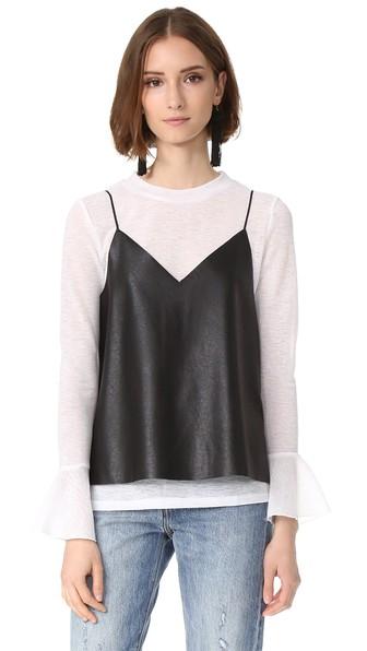 Endless Rose Pullover With Faux Leather Cami