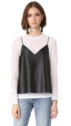 Endless Rose Pullover With Faux Leather Cami