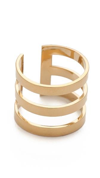Jennifer Zeuner Jewelry Yvette 3 Band Ring - Gold