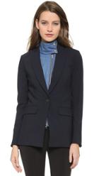 Veronica Beard Long Lean Jacket With Denim Dickey