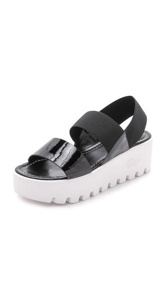 Studio Pollini Flatform Sandals - Black/black