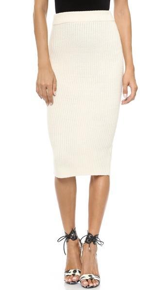 Zimmermann Tempo Rib Knit Skirt - Cream