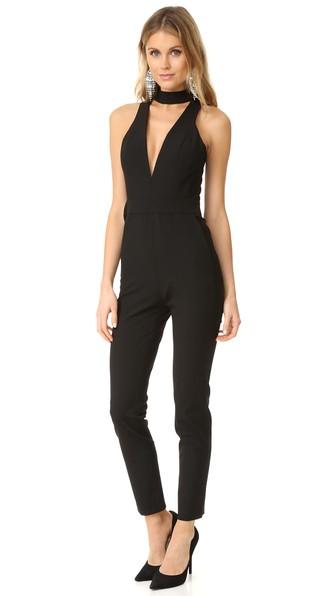Michelle Mason Choker Plunge Neck Jumpsuit
