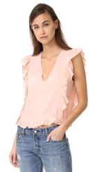 Anine Bing Frill V Neck Top