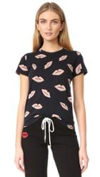 Monrow Lip Print Fitted Crew
